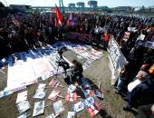 متظاهرون ألمان يواجهون أردوغان "زيارتك عار علينا"