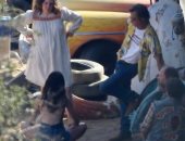 شاهد.. براد بيت فى كواليس تصوير Once Upon a Time in Hollywood بهوليود