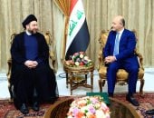 صور.. رئيس تيار الحكمة العراقى يبحث مع الرئيس برهم جهود تشكيل الحكومة