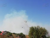 صور.. الطائرات تسيطر على حريق الراشدة فى الوادى الجديد