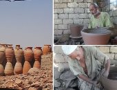 "ملوك صناعة الفخار بالفيوم إيديهم تتلف فى حرير".. عم محمد بدأها منذ 40 سنة ويؤكد: سأتركها ميراثا لأبنائى.. وجابر تخطى الستين ويمثل الجيل الخامس بالمهنة.. ويحلمون بتوصيل خط الغاز لرفع ضرر الأدخنة عن الأهالى