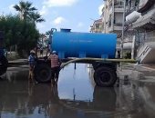 رفع تجمعات مياه الأمطار من شوارع رأس البر بدمياط