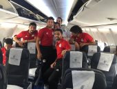 شاهد.. لاعبو المنتخب داخل الطائرة الخاصة قبل السفر إلى سوازيلاند