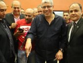 صور.. خالد لطيف والشامى وزاهر والثعلب يدعمون شوبير  بـ" تورتة"  قبل انتخابات الجبلاية