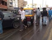 تصادم سيارات بكوبرى الساعة فى الإسكندرية بسبب الأمطار