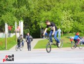 صورة اليوم.. تحدى مهارات الدراجات فى ميادين روسيا