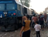 خروج قطار عن القضبان بههيا فى الشرقية وإصابة 8 أشخاص.. صور