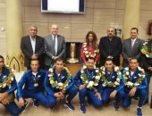 استقبال رسمي لمنتخب الفروسية فى مطار القاهرة بعد تحقيق لقب كأس العالم 