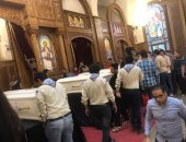  صلوات الجنازة على جثامين شهداء حادث المنيا بكنيسة الأمير تادرس