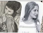 أسماء كرم.. تبدع فى رسم اللوحات الفنية باستخدام الرصاص والفحم.. صور