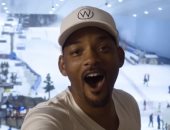 شاهد.. على أنغام "أنت معلم".. ويل سميث يتزحلج على الجليد فى دبى