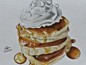 "أميرة سالم" تشارك برسومات ولوحات فنية تظهر موهبتها