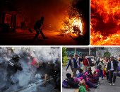 صور.. العالم هذا الصباح.. كر وفر بين الشرطة الإسبانية ومؤيدى انفصال كتالونيا فى برشلونة.. حرائق الغابات تدمر بلدة "باراديس" بشكل كامل فى ولاية كاليفورنيا.. والمهاجرون يستأنفون مسيرتهم صوب حدود الولايات المتحدة