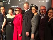 نبيلة عبيد ولبلبة ومحمود حميدة فى احتفالية تكريم "يوسف شاهين" بباريس 