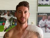 راموس ينشر صورة لإصابته فى الكتف.. ويعلق: لا يوجد أيام عطلة