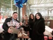 بتورتة على شكل آلة موسيقية.. عبير صبرى وبوسى شلبى يحتفلان بعيد ميلاد إدوارد