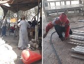 صور.. حرفيو المدينة الصناعية بقنا يفتقدون الخدمات.. 300 ورشة ومصنع فى خطر والعمال يتعرضون يوميا للحوادث وأقرب مستشفى تبعد 15 كيلو.. أصحاب الورش: نستأجر خفراء بمبالغ خيالية وتقدمنا بالعديد من الشكاوى للمسئولين