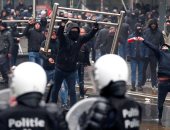 فيديو وصور.. مظاهرات فى العاصمة البلجيكية بروكسل احتجاجا على قانون الهجرة