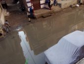 شوارع دار السلام بالفيوم تعوم على المياه بسبب انفجار ماسورة رئيسية 