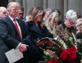 صور.. ترامب وقرينته ميلانيا يحضران قداس أعياد الميلاد بكنيسة وسط واشنطن