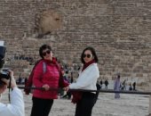 جمال مصر.. قارئ يشارك بمبادرة اليوم السابع بصور للسياح بمنطقة الأهرمات اليوم