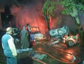 قارئ يشارك بصور لسيطرة الحماية المدنية على حريق يلتهم 5 سيارات بورش صقر قريش