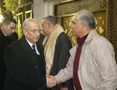 بهاء أبو شقة يقدم العزاء فى المعلق الرياضى محمد السباعى بالحامدية الشاذلية