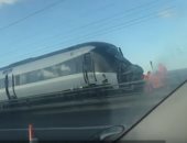 شاهد لقطات من حادث القطارين بالدنمارك