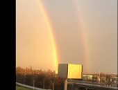 شاهد.. قوس قزح مزدوج يزين سماء الشتاء فى روسيا