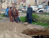 هبوط أرضى بحى المنتزه شرق الإسكندرية بسبب موجة الطقس السيئ