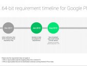 جوجل توقف دعم تطبيقات أندرويد التى تعمل بإصدار 32 بت من متجرها