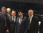 وزير الرياضة وولي عهد الدنمارك ورئيس الاتحاد الدولي فى نهائي مونديال اليد