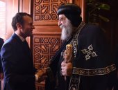 ماكرون فى زيارة للكاتدرائية  المرقسية بالعباسية 