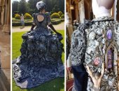 راح زمن القماش.. شاهد فنان يصمم أزياء من "الأسمنت".. اعرف التفاصيل