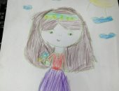 الطفلة مريم ست سنوات تشارك اليوم السابع لوحة فنية
