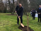صور.. وزير الخارجية يغرس شجرة باسم مصر فى حديقة فارملى بإيرلندا