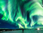 ناسا تنشر صورة للشفق فى جسد "تنين ينفث النيران" فى سماء أيسلندا