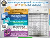 بالإنفوجراف..تعرف على مقترح جدول امتحانات الثانوية العامة للعام 2018/2019