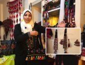 صور.. بدعم "تنمية المشروعات".. نشوى فتاة سيناوية تنجح فى إنتاج أثواب ومشغولات تحمل بصمة تراث سيناء.. بدأت بقرض 10 آلاف جنيه من الجهاز لفتح مشغل.. ووفرت فرص عمل وتدريب لعشرات السيدات والفتيات