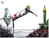 هجوم نيوزيلندا بالكاريكاتير.. طائر الكيوى يبكى نيران الإرهاب القومى الأبيض