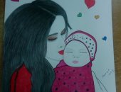 قارئة تشارك "صحافة المواطن" بمجموعة من لوحاتها بمناسبة عيد الأم 