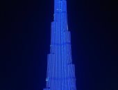 فى اليوم العالمى للتوحد .. برج خليفة يتضامن ويتزين بالأزرق