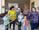 فيديو وصور.. أقباط يحتشدون أمام لجان الاستفتاء على التعديلات بـ"سعف النخيل"