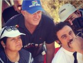 محمد إمام مع مدرب مشاهد الأكشن الأجنبى أندرو فى كواليس "هوجان"