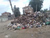قرية النزل بالدقهلية تعانى من انتشار القمامة فى الشوارع والمصارف