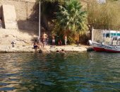 فيديو وصور.. الأطفال والكبار يسبحون فى النيل هربا من "الحر" بأسوان