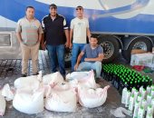 صور جمارك نويبع تضبط محاولة تهريب 1000 عبوة مغذى شعر داخل شكائر دقيق