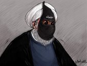 كاريكاتير.. روحانى يختبىء وراء قناع الميليشيات لتنفيذ جرائمه بالشرق الأوسط