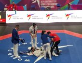 إصابة محمد أيمن لاعب منتخب التايكوندو فى بطولة العالم