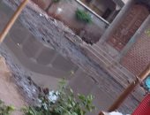 غرق شوارع قرية جماجمون فى كفر الشيخ بمياه الصرف الصحى